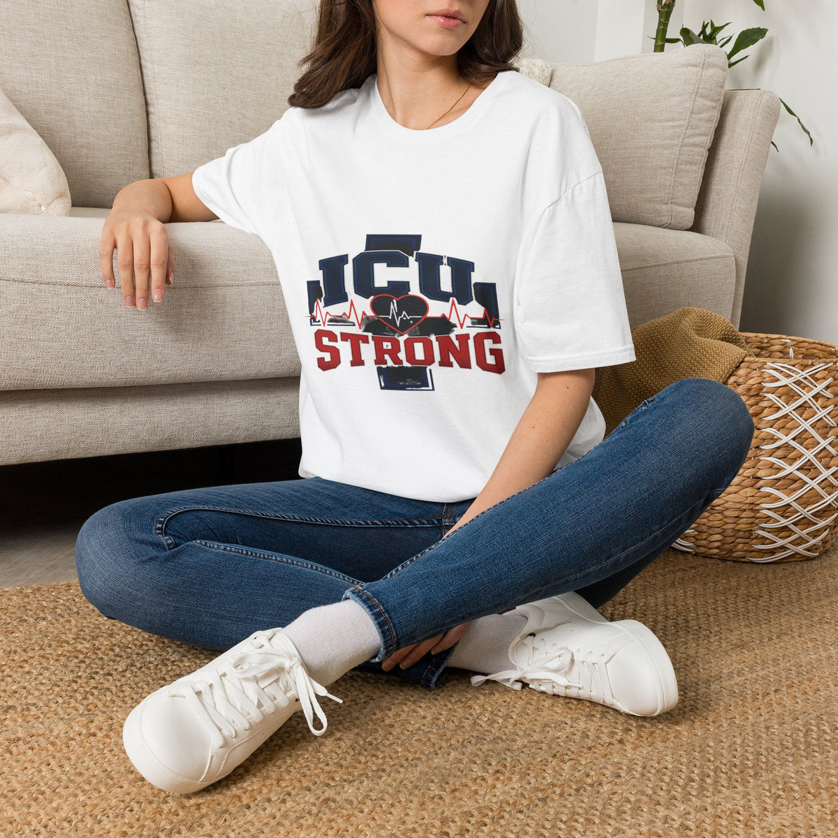 Athletic T-shirt Design With Bold ICU STRONG Typography- Graphic Tees