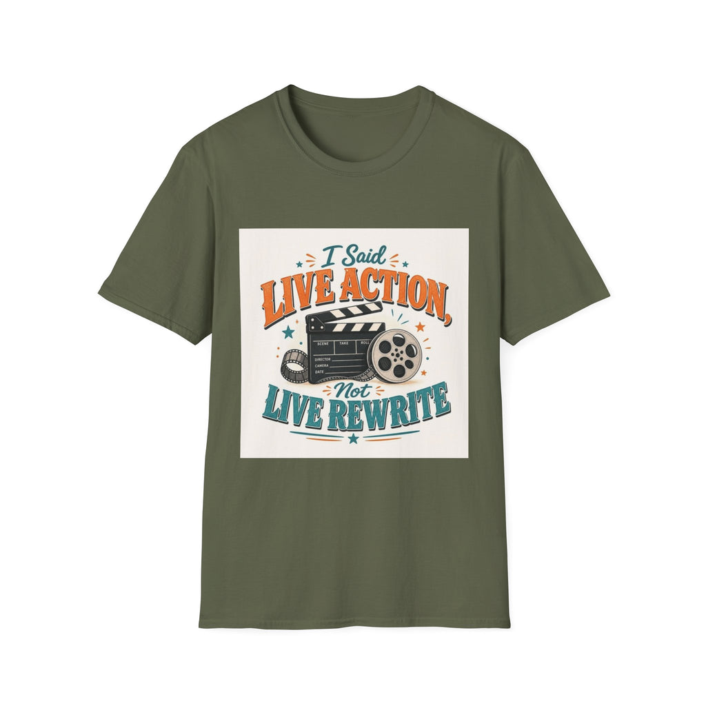 Retro T-Shirt Design Featuring Bold Typography And Film Elements- Graphic Tees