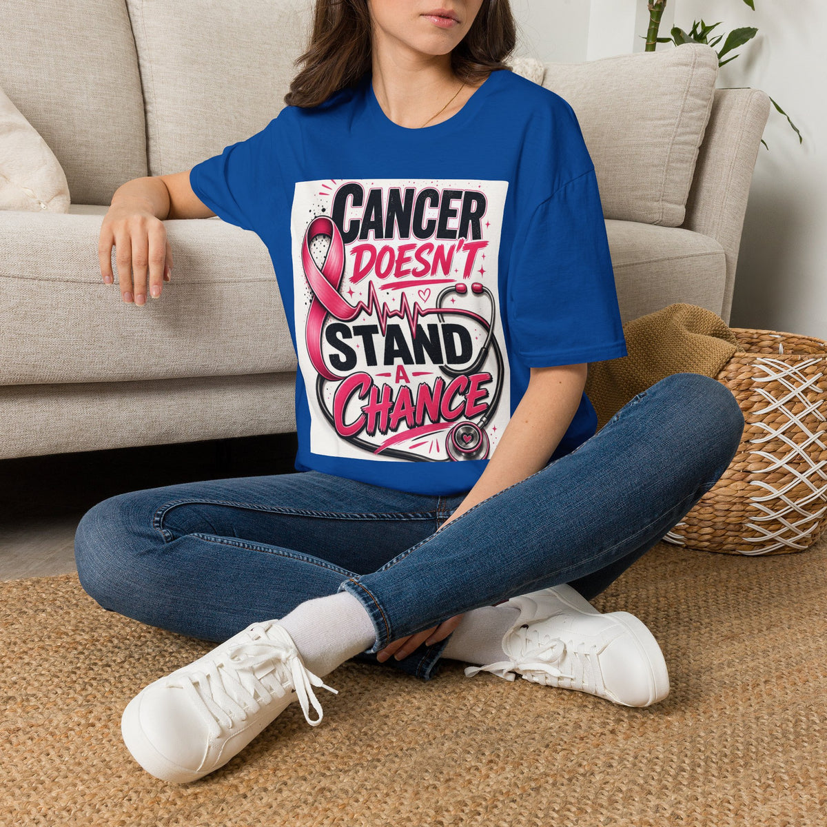 Bold Oncology Nurse Design Featuring Empowering Phrase With Awareness Ribbon