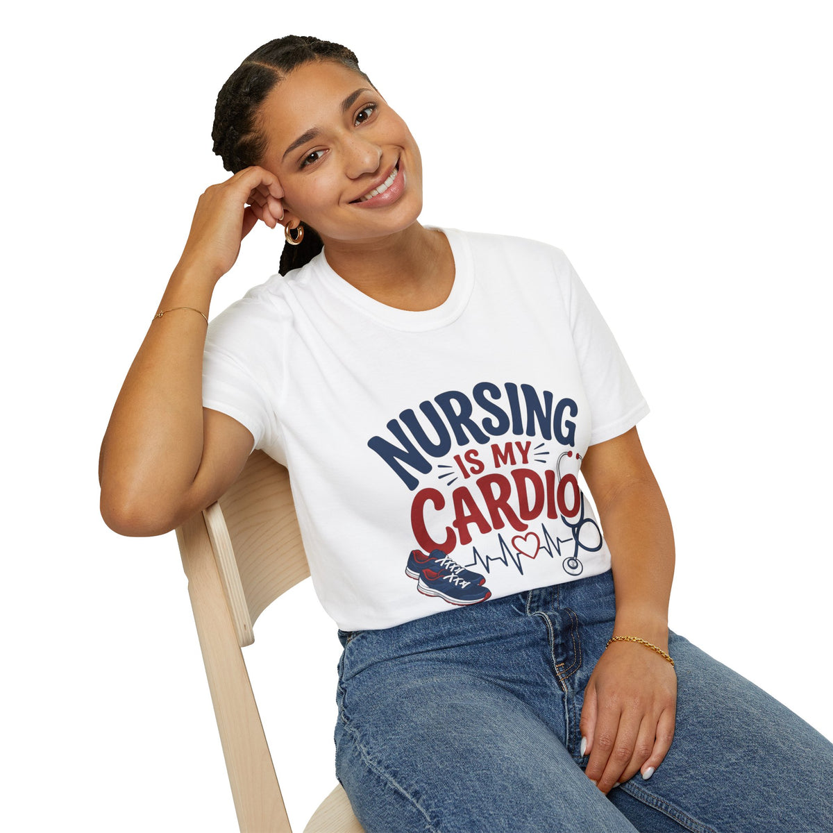 Nursing Is My Cardio T‑Shirt — Funny Nurse Gift Tee