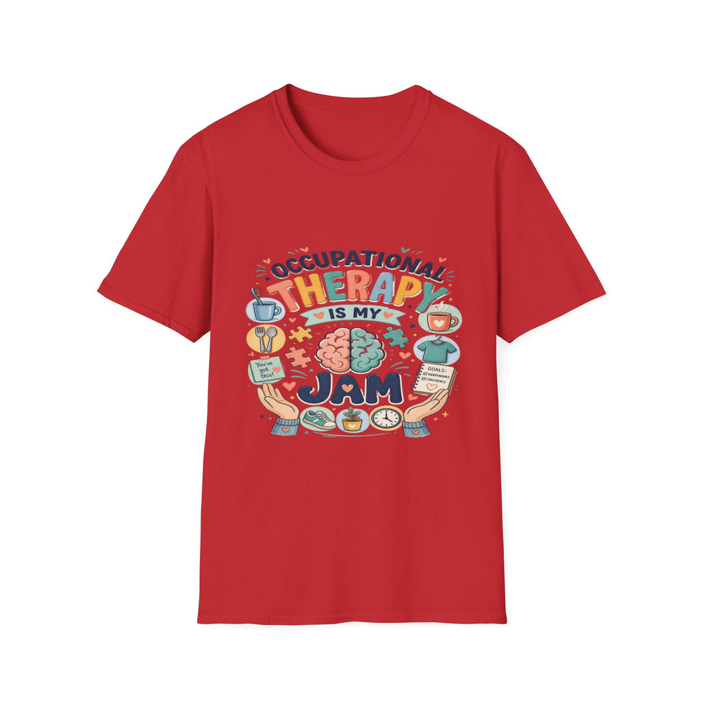 Playful T-shirt Design Celebrating Occupational Therapy Vibrantly Illustrated- Graphic Tees