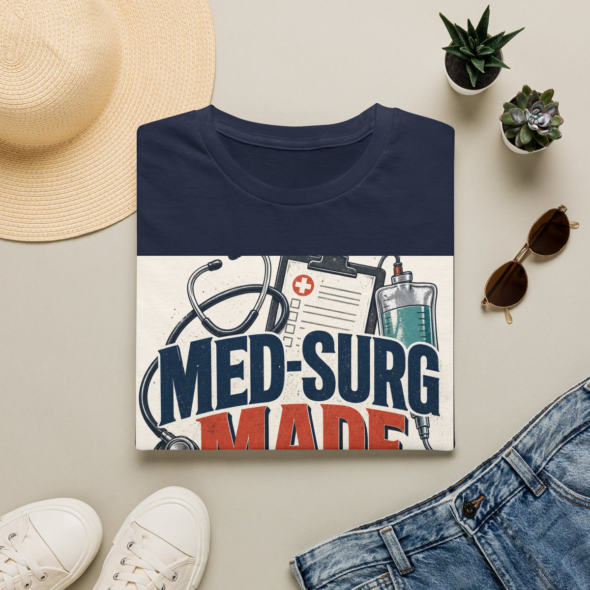 Bold Typography Design Celebrating Med Surg Strength With Healthcare Icons
