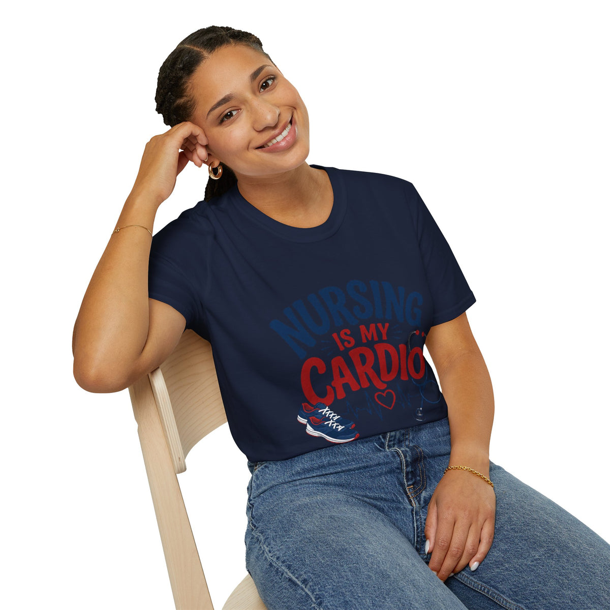 Nursing Is My Cardio T‑Shirt — Funny Nurse Gift Tee