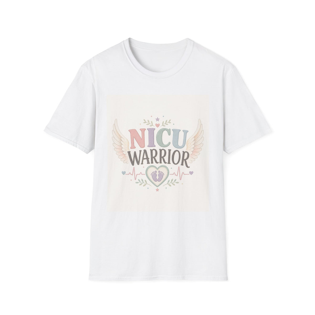 NICU Warrior Design With Baby Footprint And Angel Wings