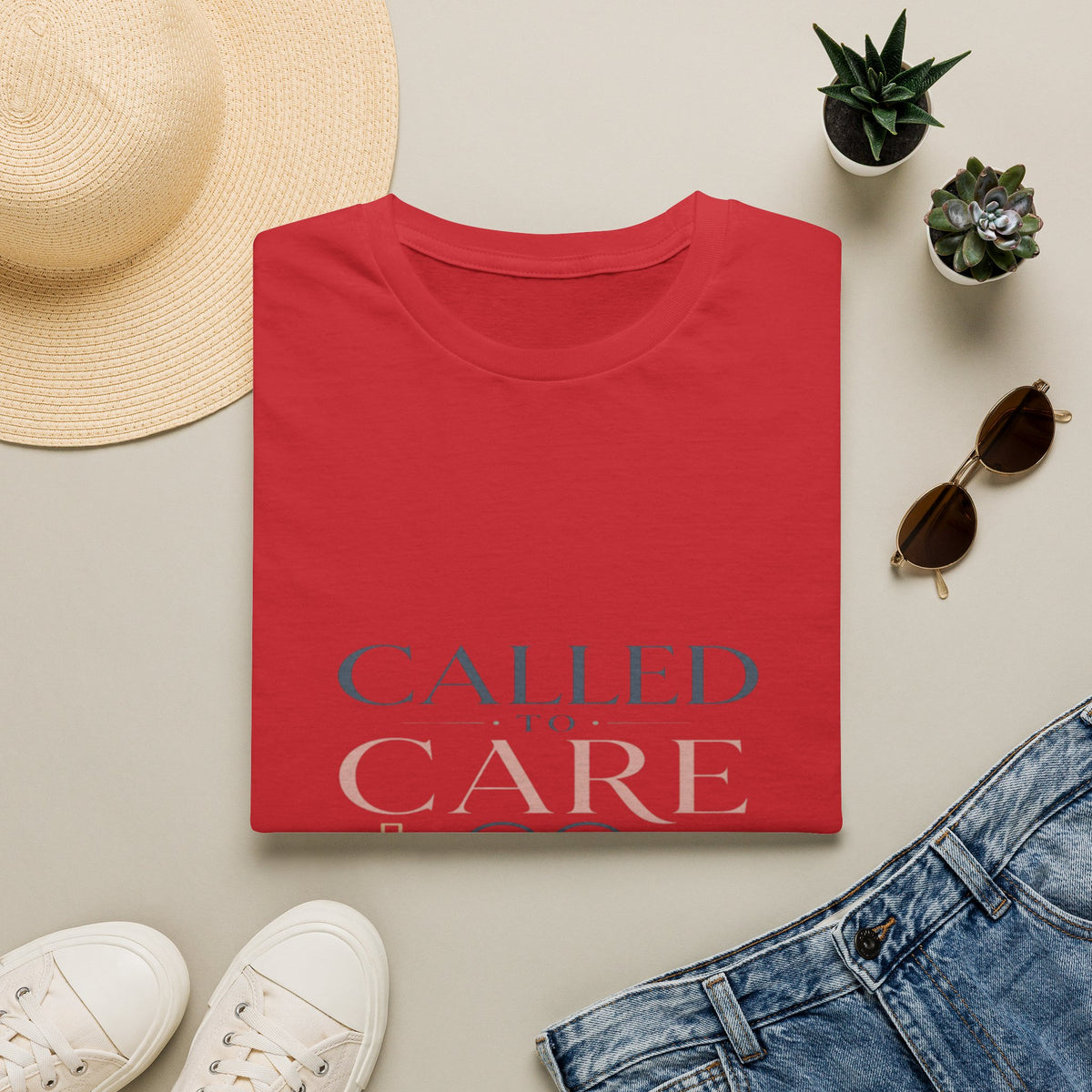 Elegant Christian Healthcare Design Featuring Called To Care Phrase- Graphic Tees