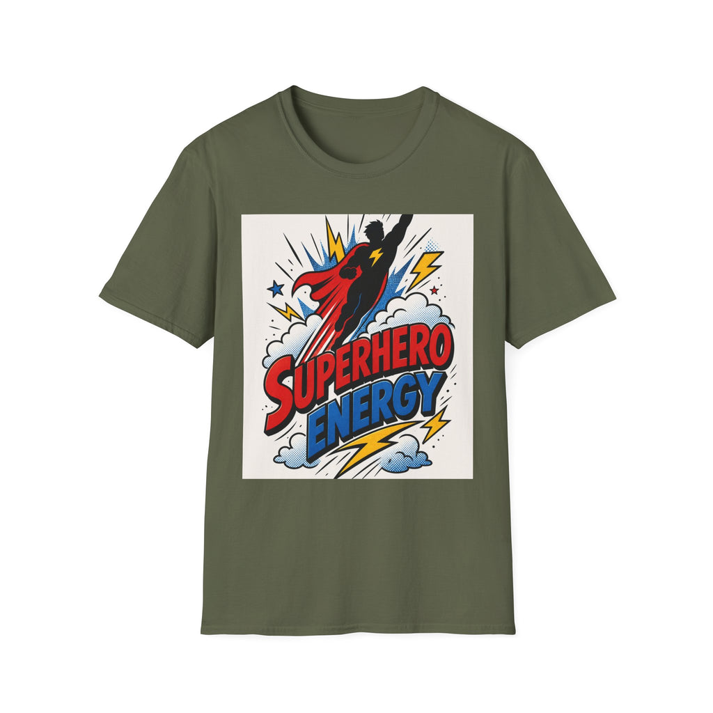 Dynamic Superhero Silhouette Soaring Through Colorful Clouds