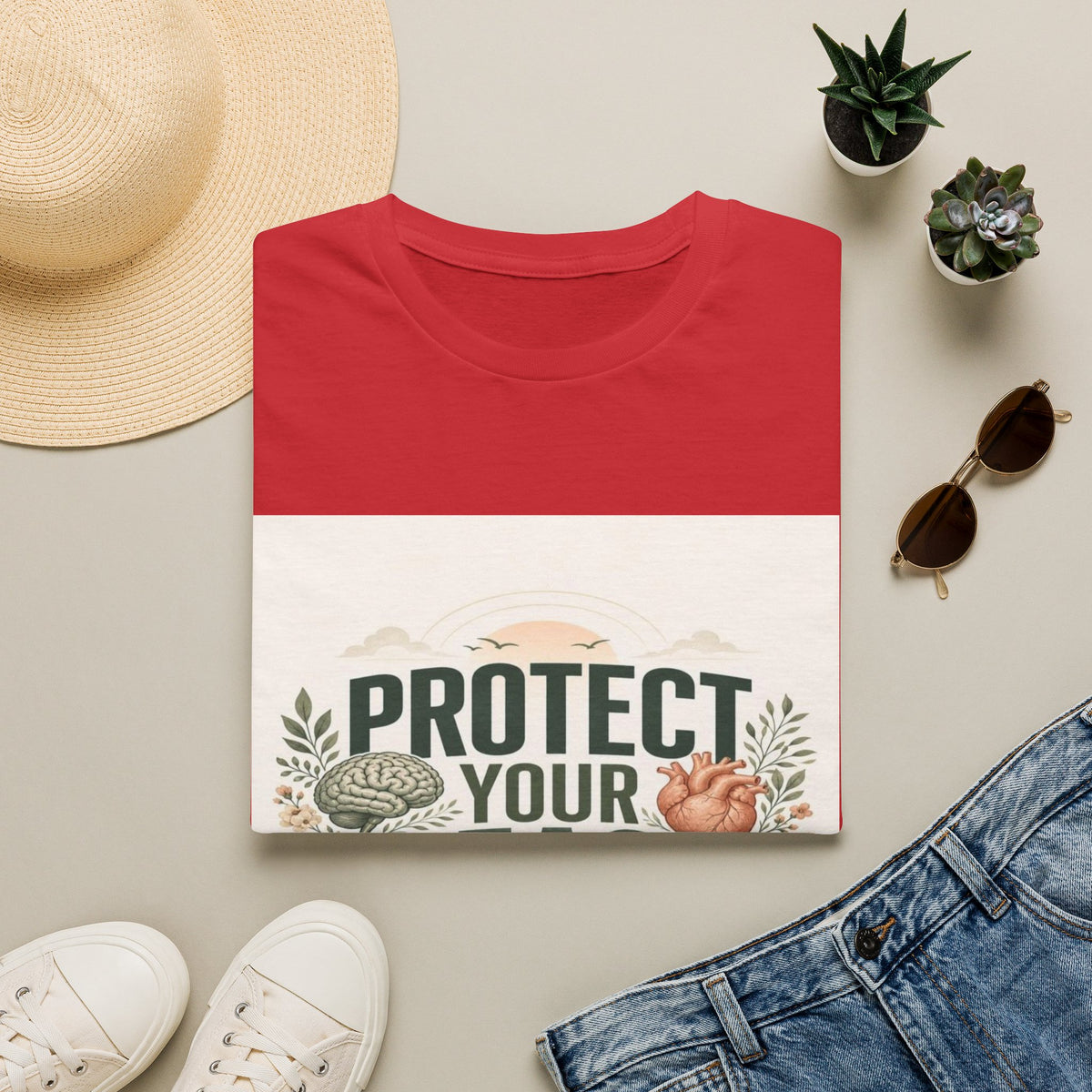 Large Typography Graphic Promoting Peace With Botanical Elements- Graphic Tees