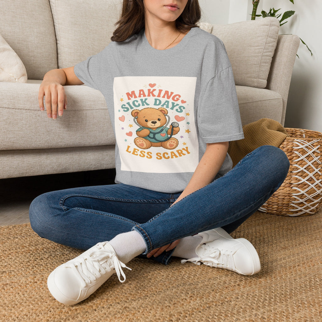 T-shirt Design Featuring Teddy Bear With Stethoscope And Stars- Graphic Tees