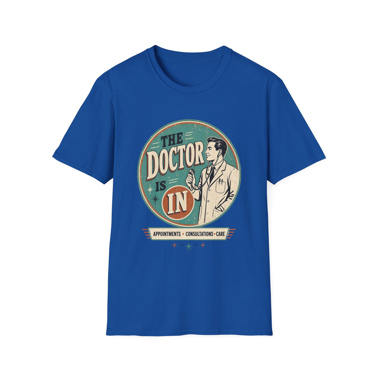The Doctor Is In Retro Graphic T-Shirt — Vintage Medical Humor Tee