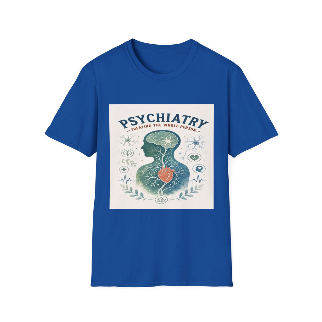 Human Silhouette With Brain And Heart Surrounded By Medical Imagery- Graphic Tees