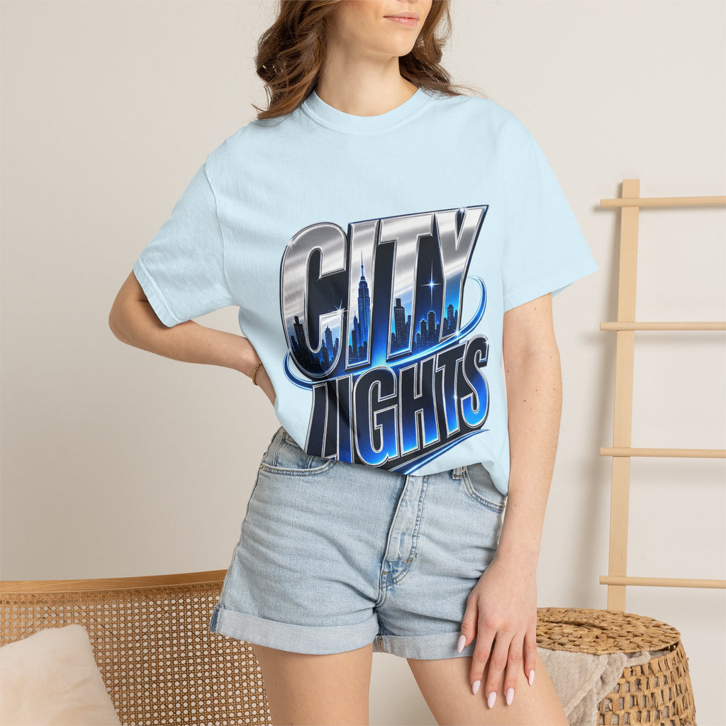 City Lights Skyline Graphic  Softstyle T-Shirt