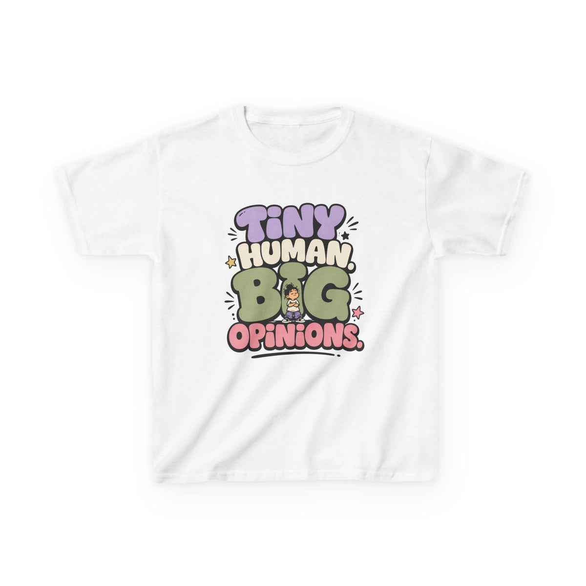Kids T-Shirt — “Tiny Human, Big Opinions” Cute Toddler Graphic Tee