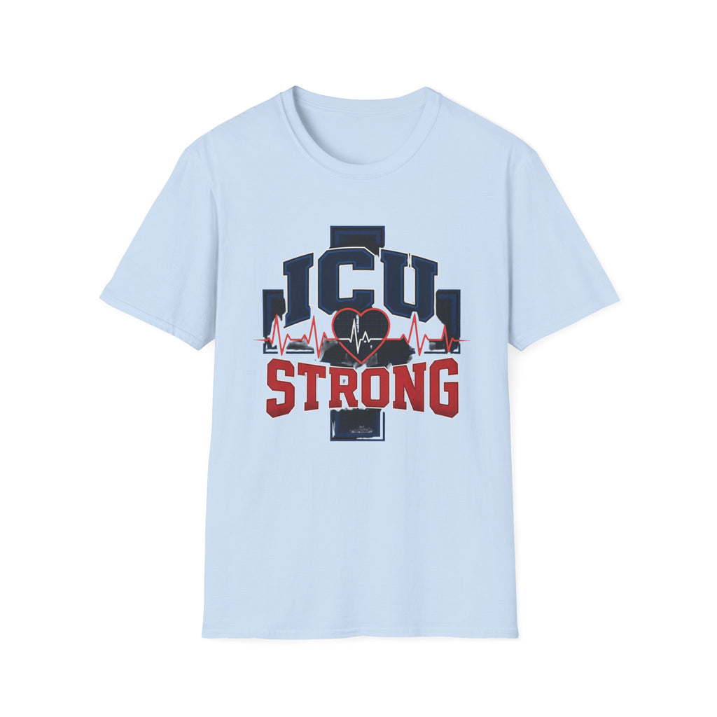 Athletic T Shirt Design With Bold ICU STRONG Typography