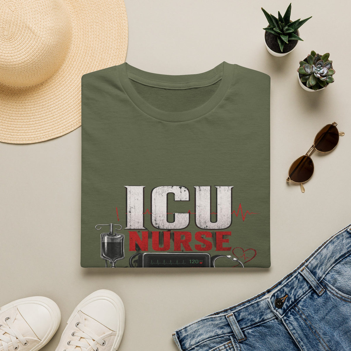 Powerful ICU Nurse T-Shirt Design With Bold Typography- Graphic Tees