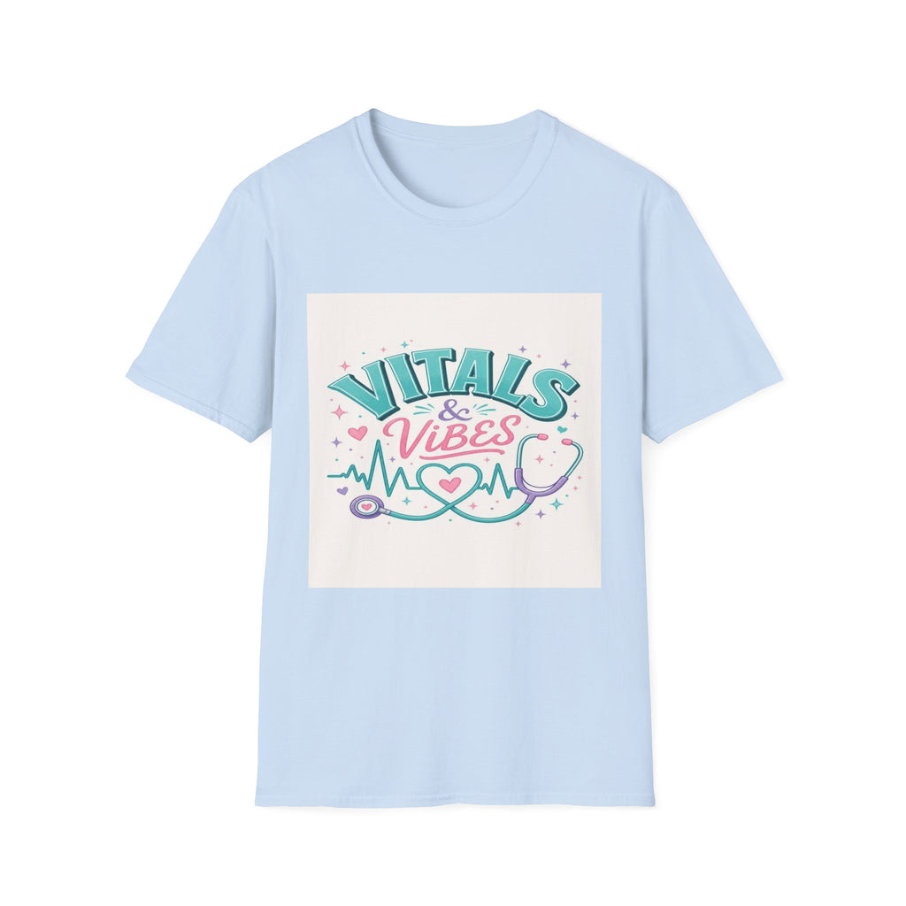 Trendy T-Shirt Design Featuring Vitals And Vibes Phrase- Graphic Tees