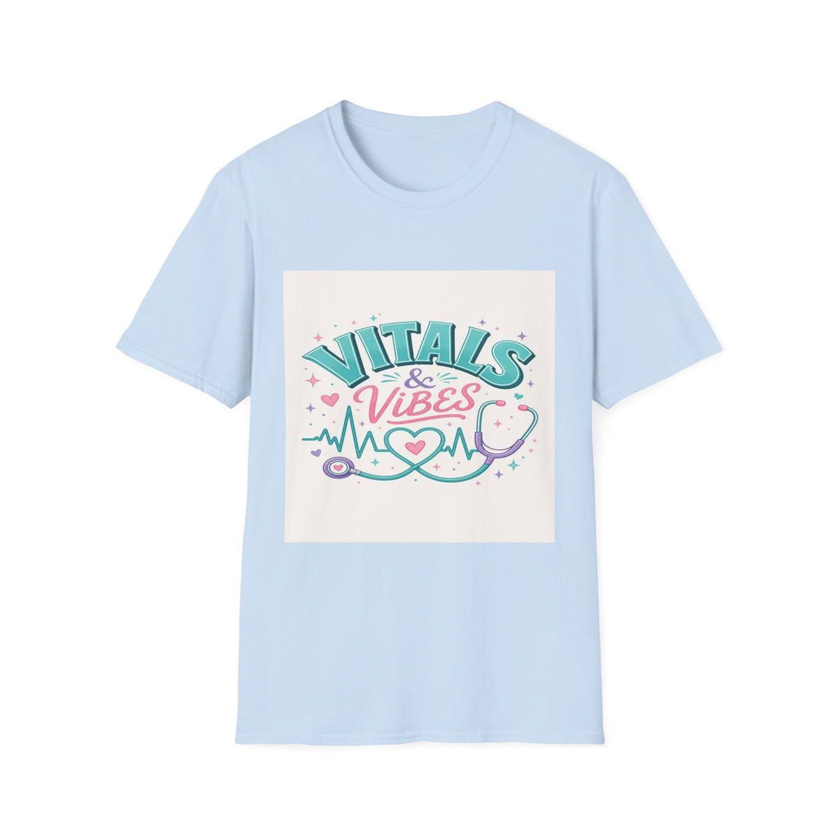Trendy T-Shirt Design Featuring Vitals And Vibes Phrase- Graphic Tees