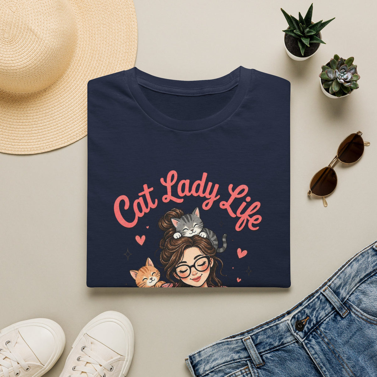 Cat Lady Life T-Shirt — Cute Cat Mom Graphic Tee