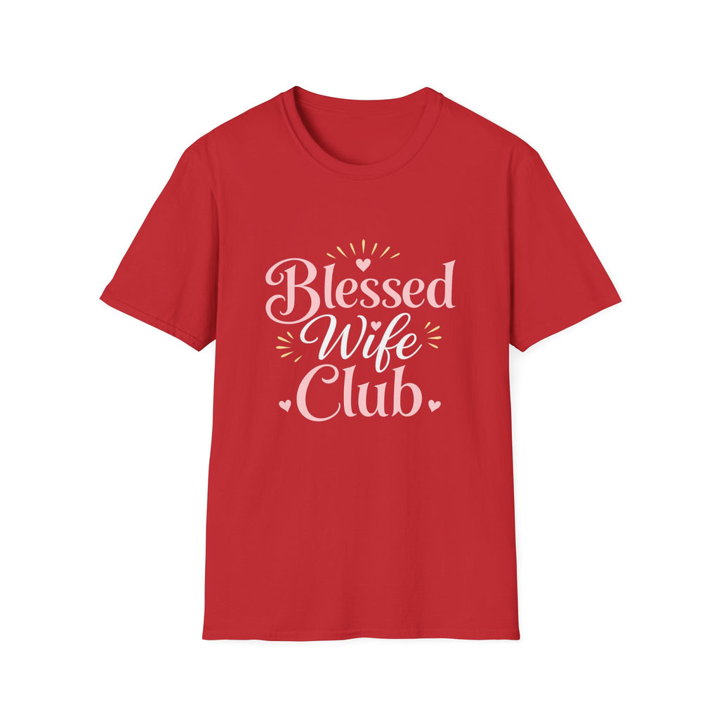 Blessed Wife Club T-Shirt — Pastel Pink 'Blessed' Graphic Tee