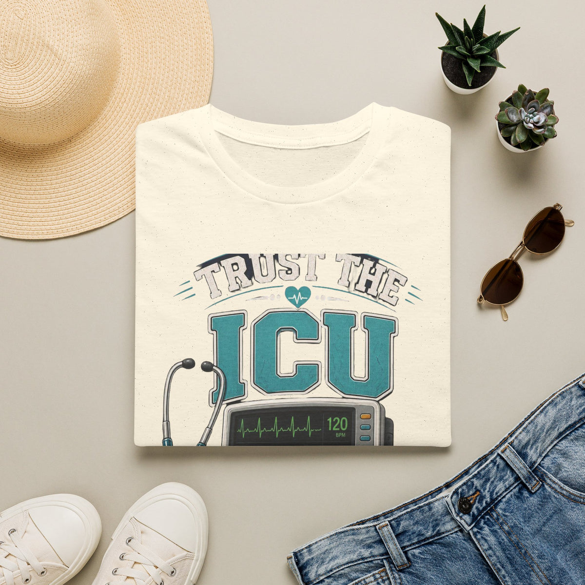 Bold T Shirt Design Featuring Trust The ICU Nurse Phrase