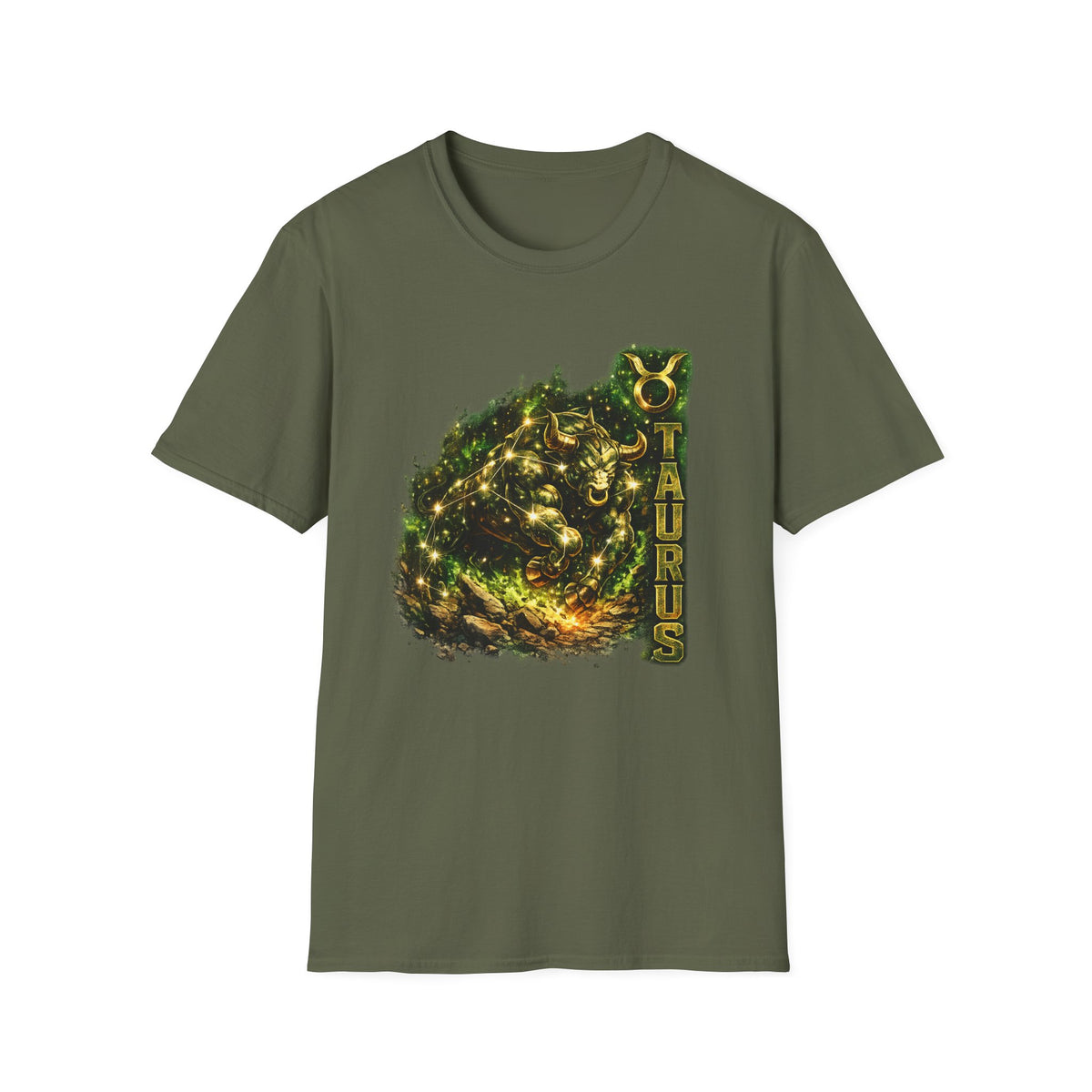 Taurus Zodiac T‑Shirt – Golden Bull Constellation Design