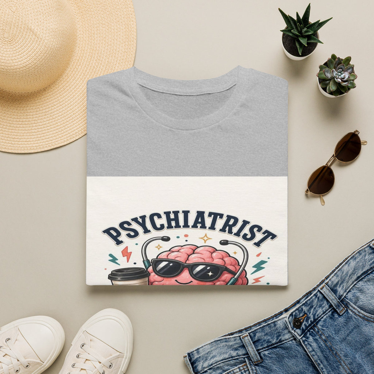 Trendy Healthcare T-Shirt Design Featuring Psychiatrist Energy Phrase- Graphic Tees