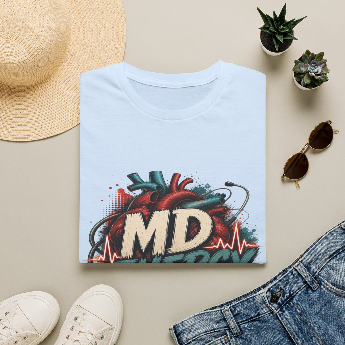 Bold MD Energy Graphic With Anatomical Heart Design- Graphic Tees