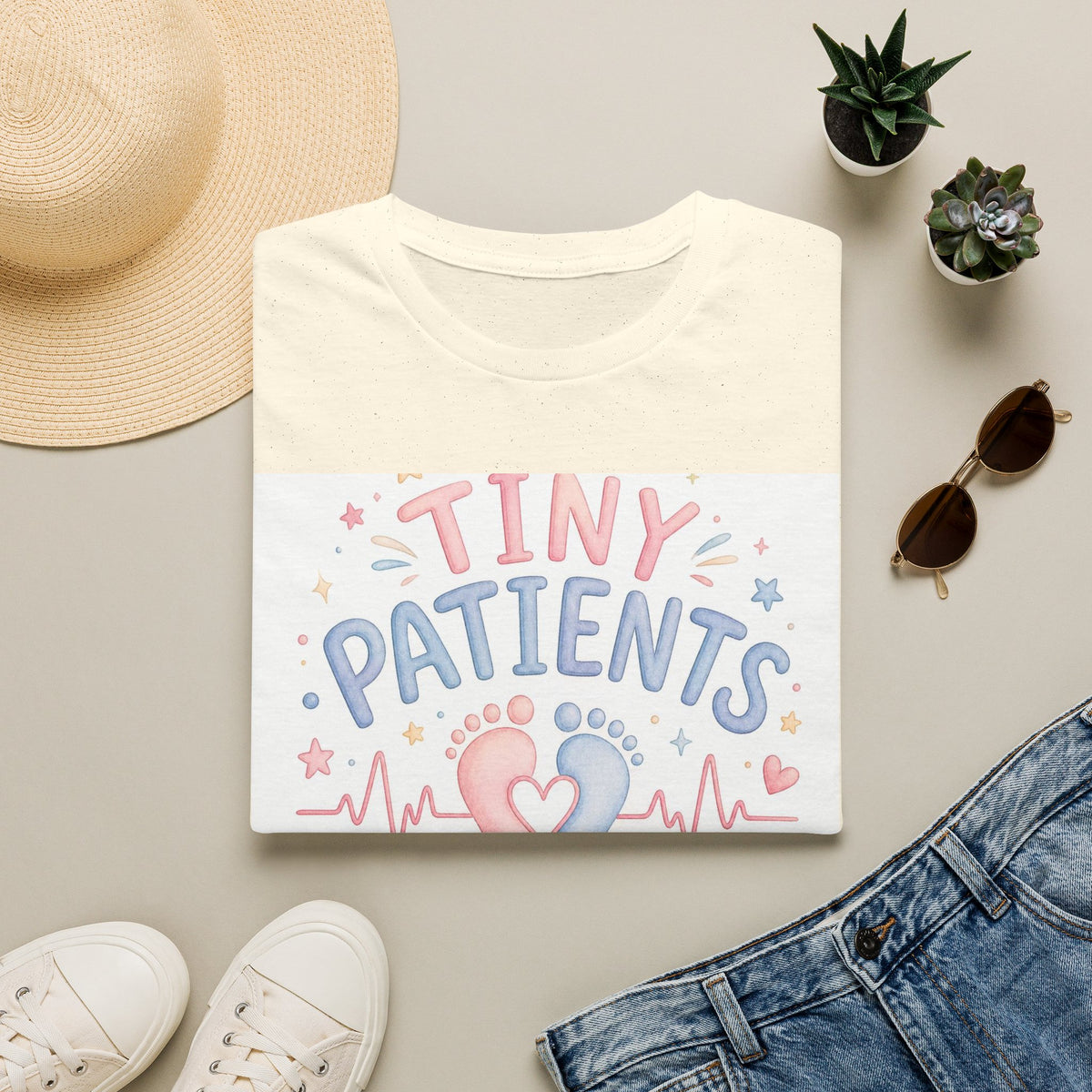 Whimsical T Shirt Design Featuring Tiny Patients Huge Hearts