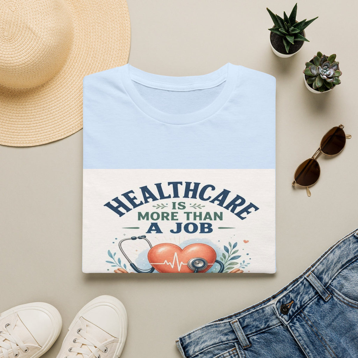 Inspirational T-shirt Design Featuring Compassionate Healthcare Imagery- Graphic Tees