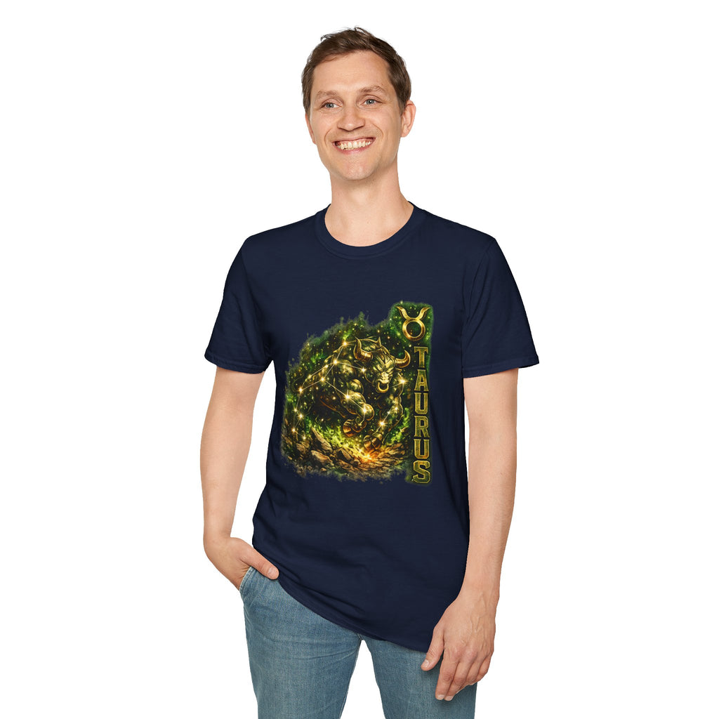 Taurus Zodiac T‑Shirt – Golden Bull Constellation Design