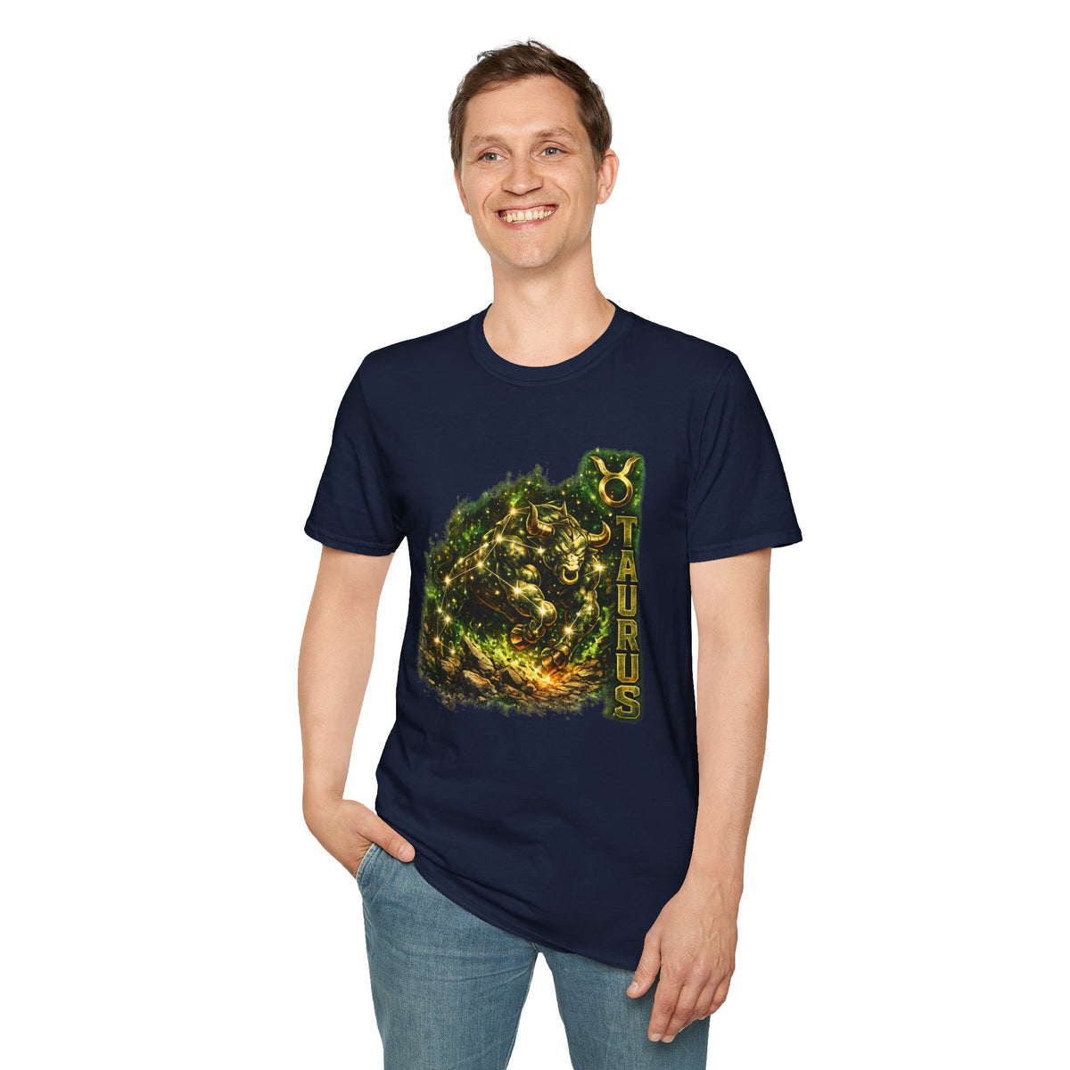 Taurus Zodiac T‑Shirt – Golden Bull Constellation Design