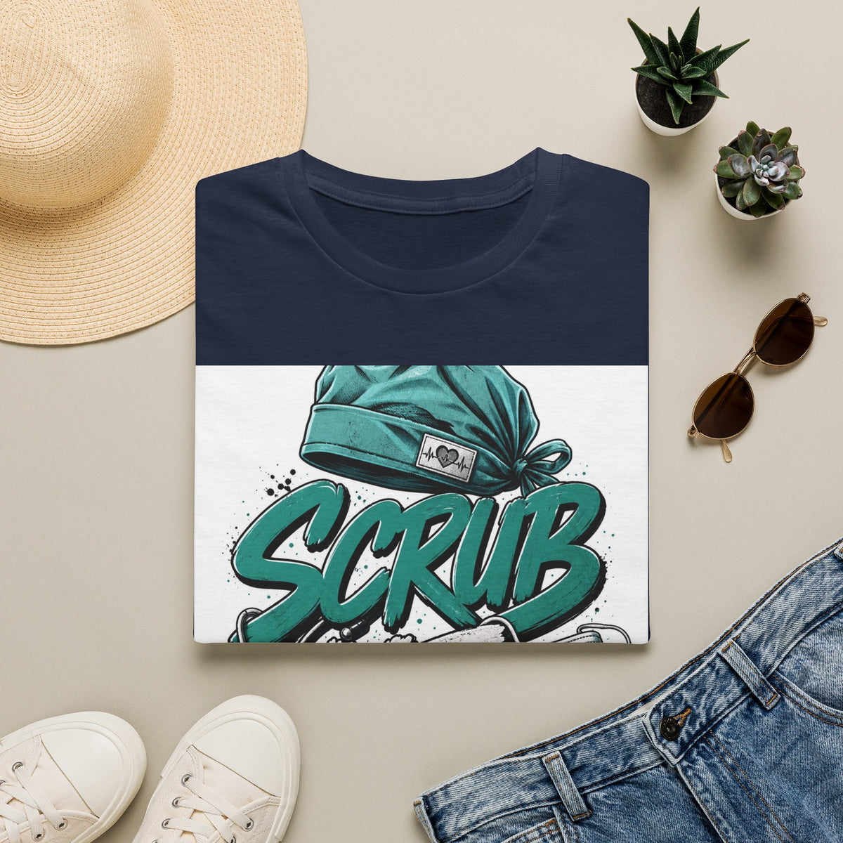 Modern Scrub Life T Shirt Design With Playful Typography