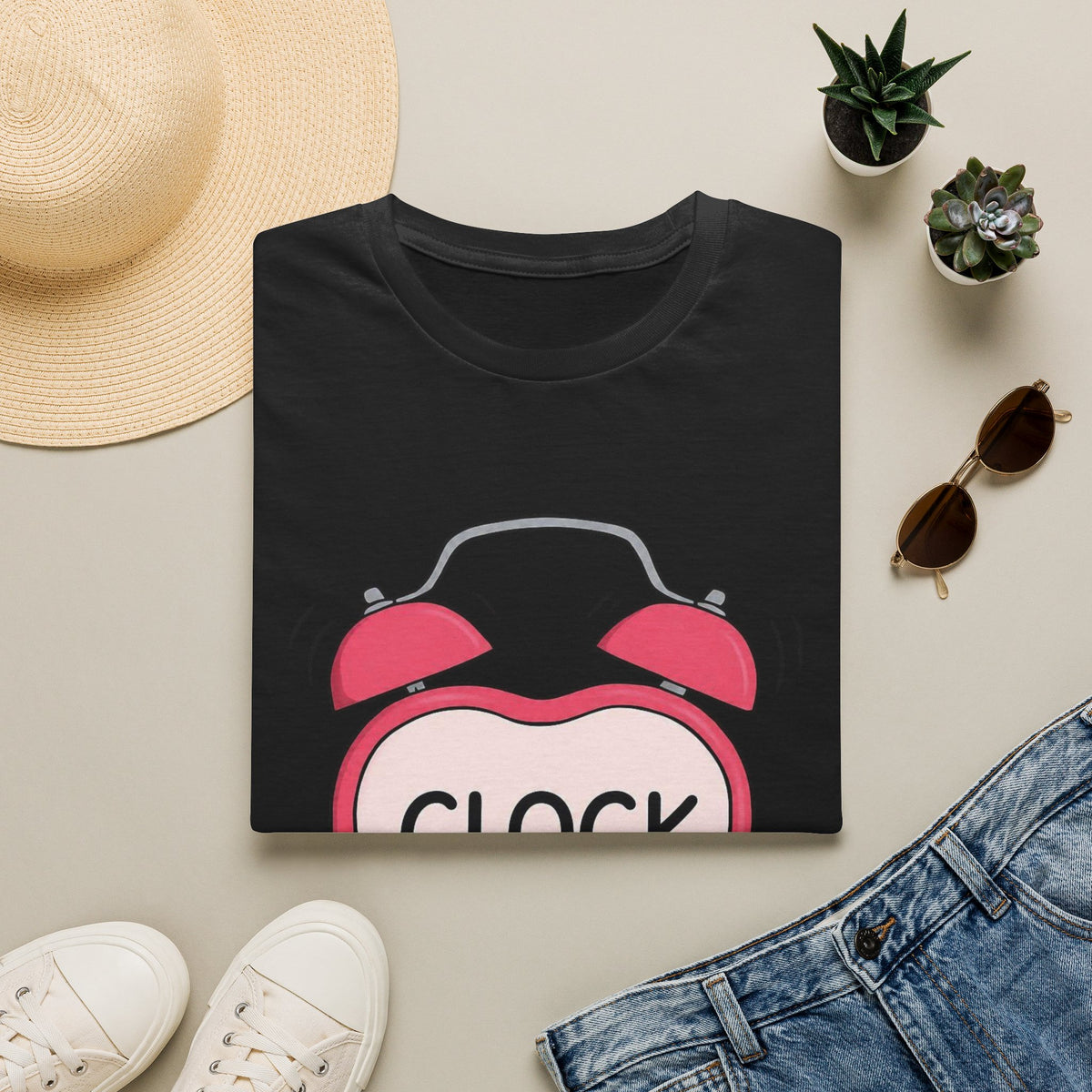 Clock It Alarm-Heart Graphic T-Shirt