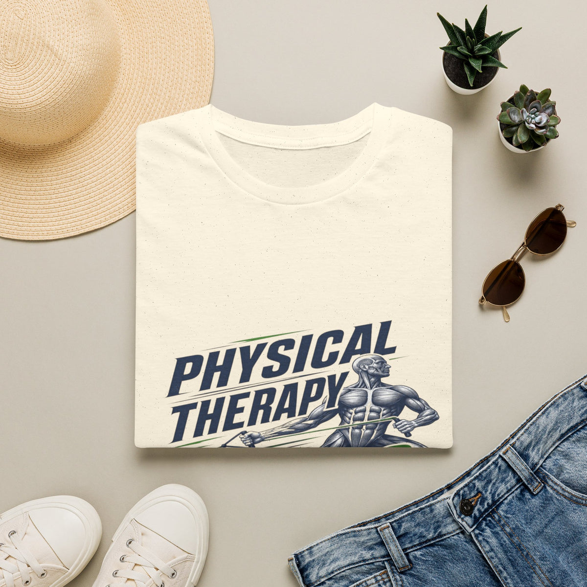 Bold Typography Design With Muscular Figure and Dynamic Lines- Graphic Tees