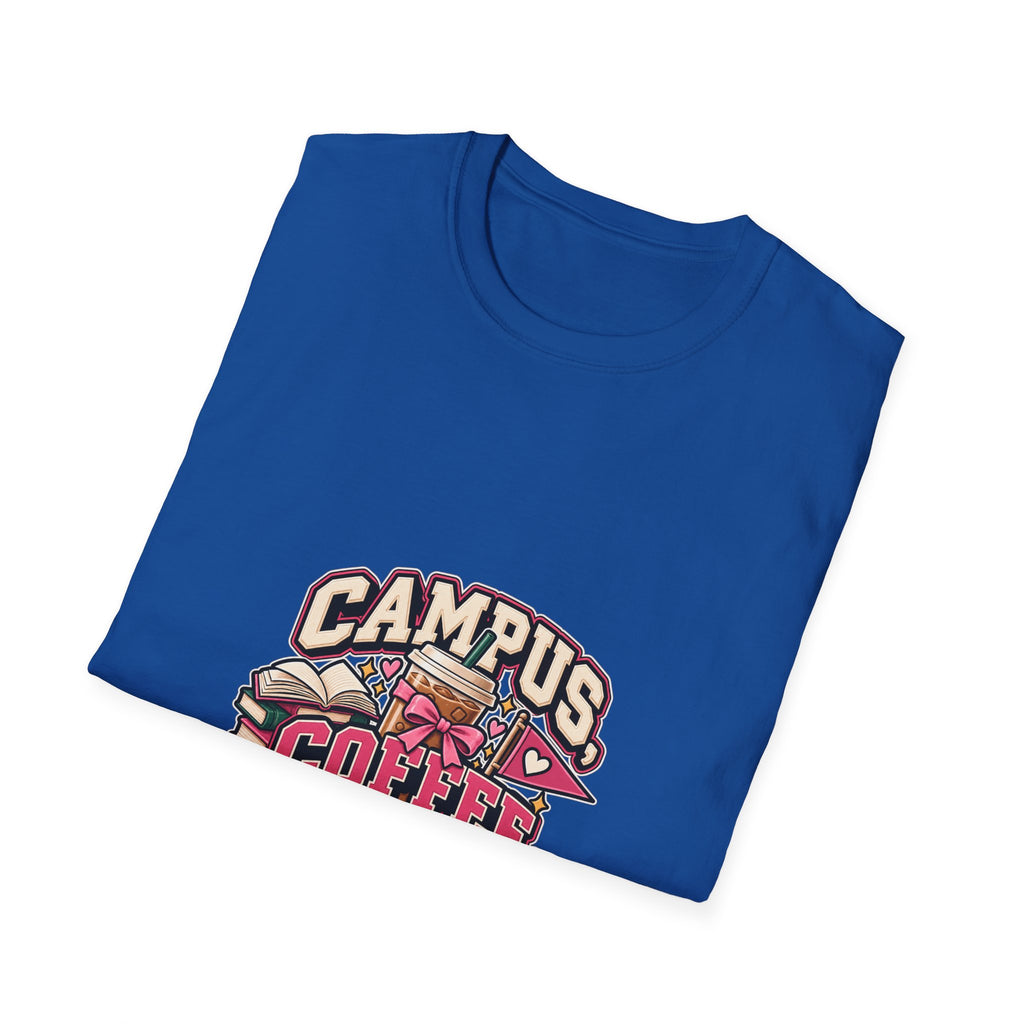Campus, Coffee, Deadlines T-Shirt — College Student Coffee Graphic Tee