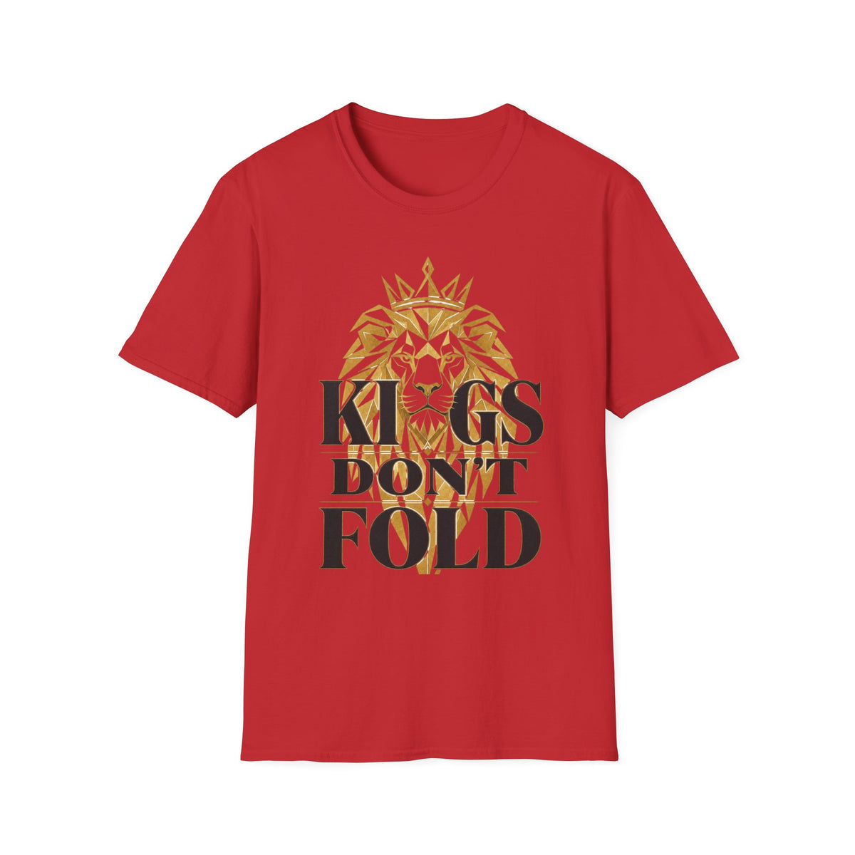 Kings Don't Fold T‑Shirt — Gold Lion Crown Graphic Tee