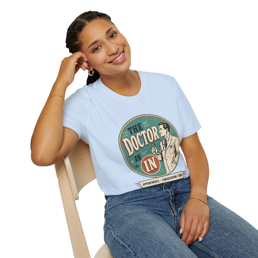 The Doctor Is In Retro Graphic T-Shirt — Vintage Medical Humor Tee