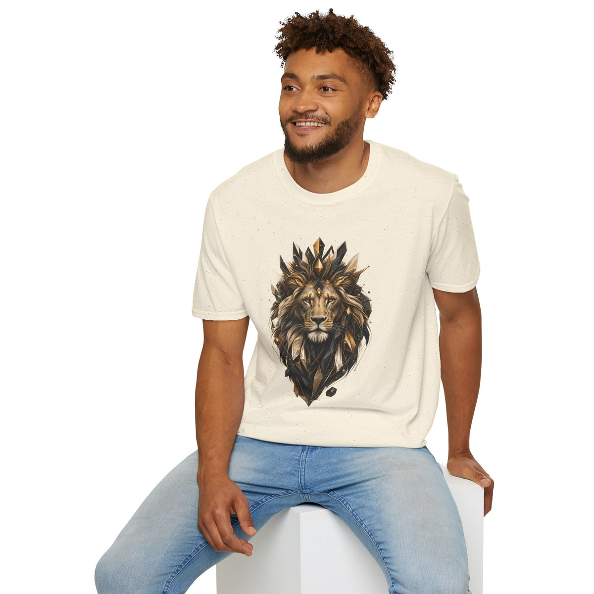 King Mode Lion Graphic Unisex Softstyle T-Shirt | Motivational Lion Tee