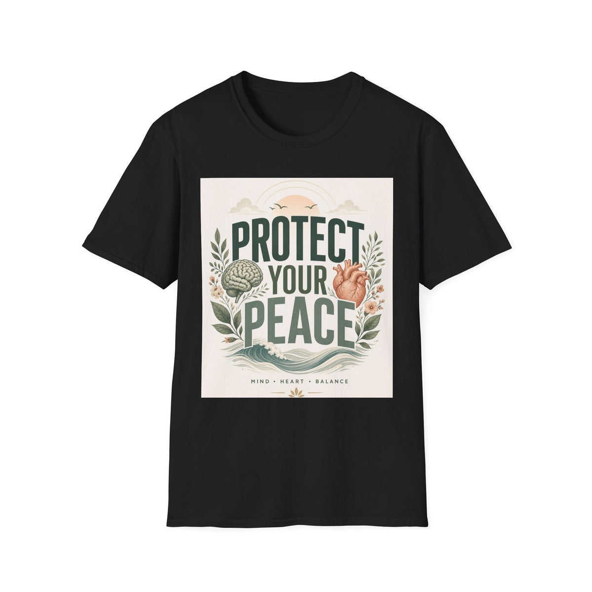 Large Typography Graphic Promoting Peace With Botanical Elements
