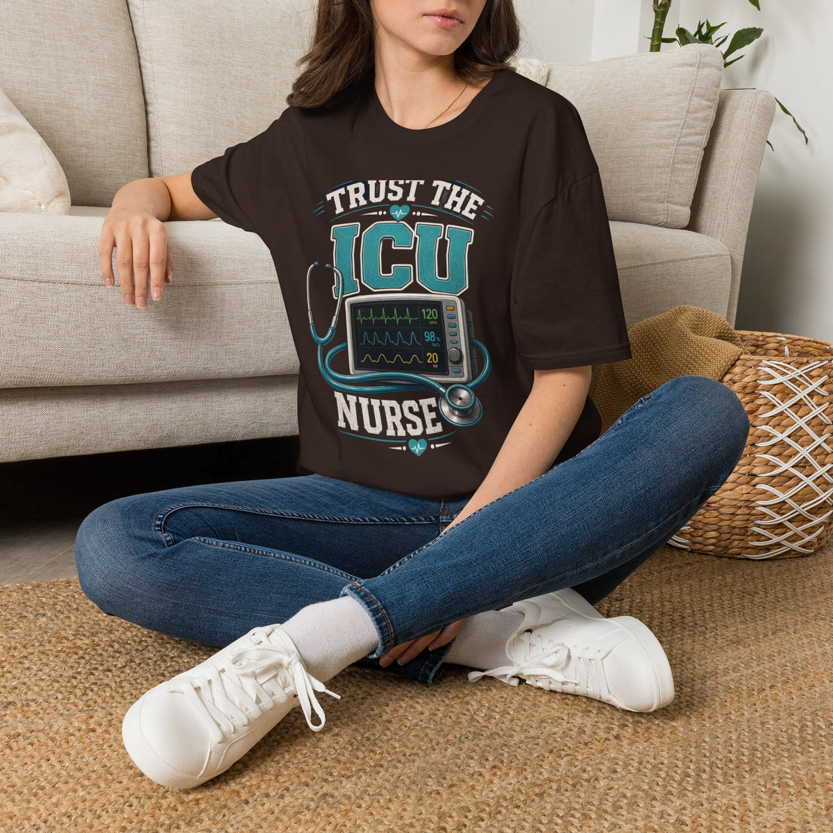 Bold T Shirt Design Featuring Trust The ICU Nurse Phrase