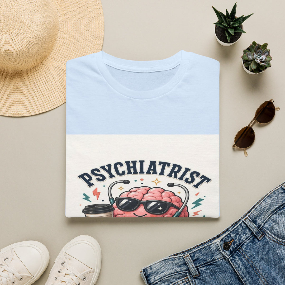 Trendy Healthcare T-Shirt Design Featuring Psychiatrist Energy Phrase- Graphic Tees
