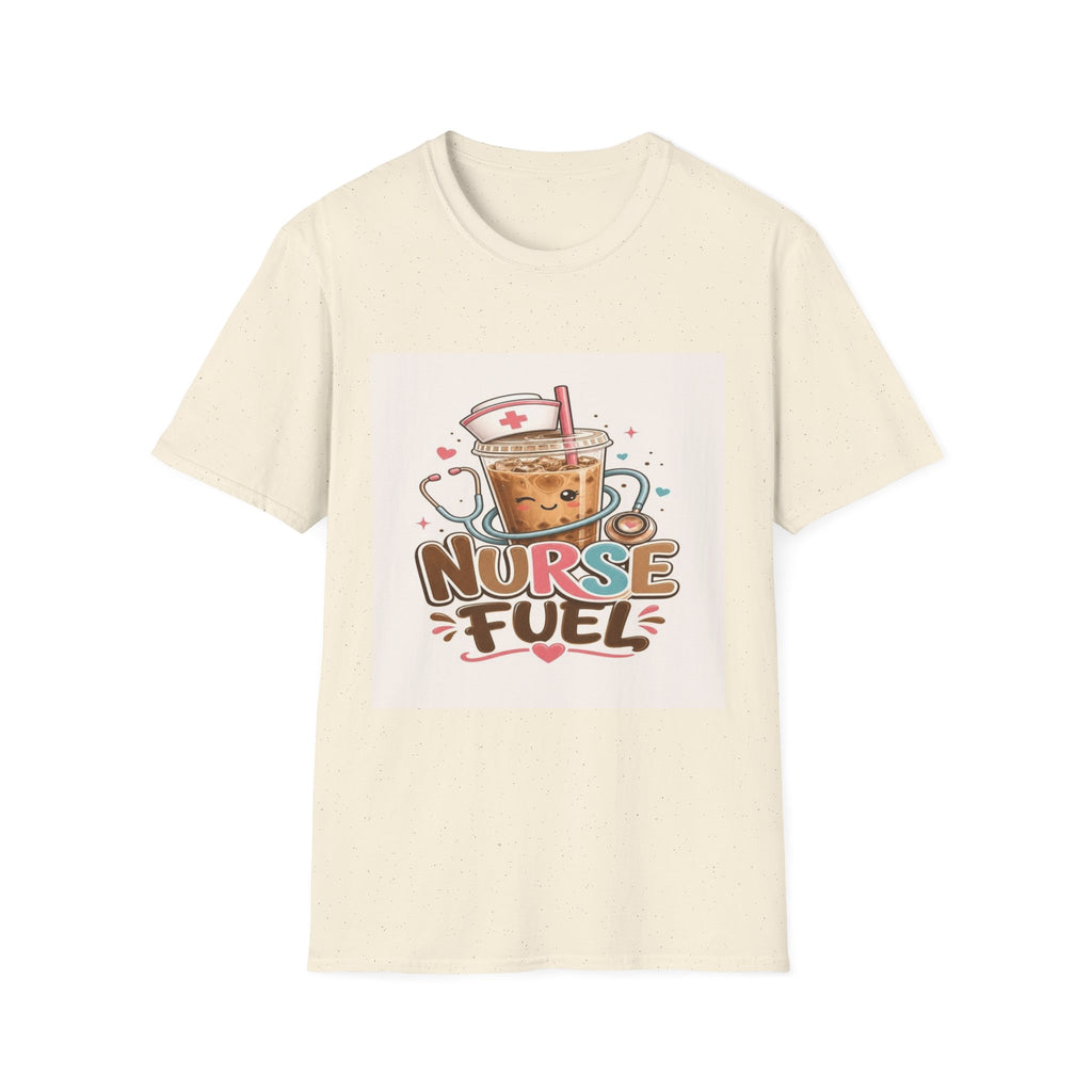 Cute T-Shirt Design Featuring Iced Coffee And Nurse Cap- Graphic Tees