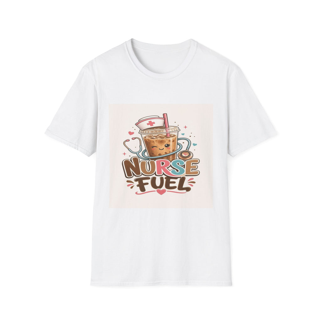 Cute T-Shirt Design Featuring Iced Coffee And Nurse Cap- Graphic Tees