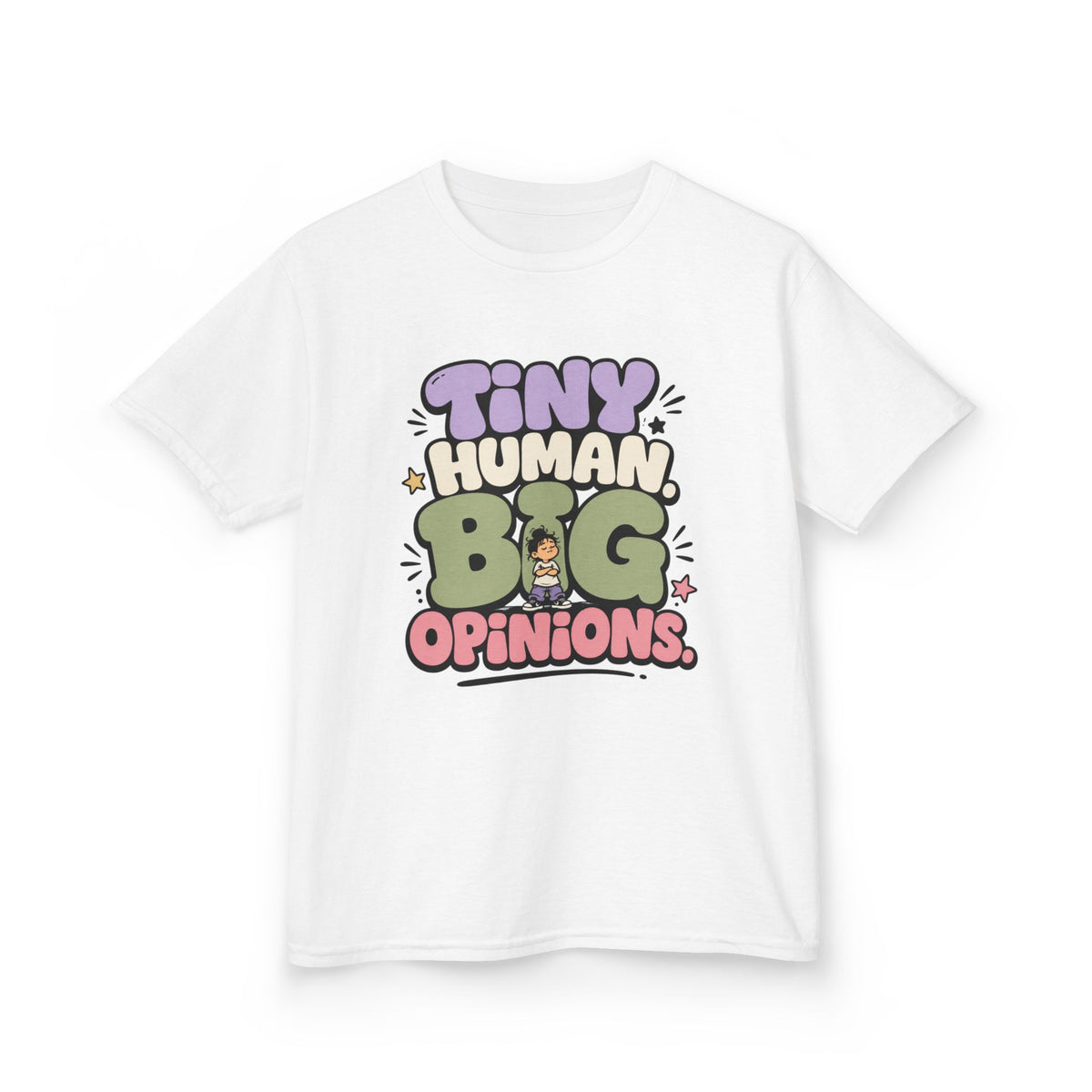 Kids T-Shirt — “Tiny Human, Big Opinions” Cute Toddler Graphic Tee