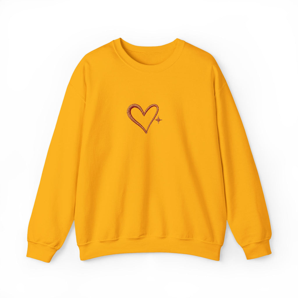 Embroidered Gold Heart Crewneck Sweatshirt