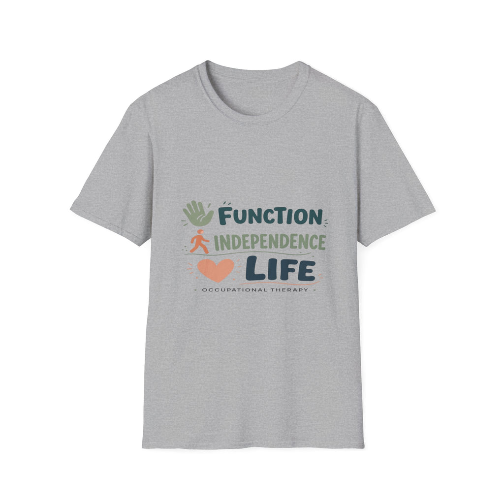 Playful Typography Featuring Function Independence Life With Icons- Graphic Tees
