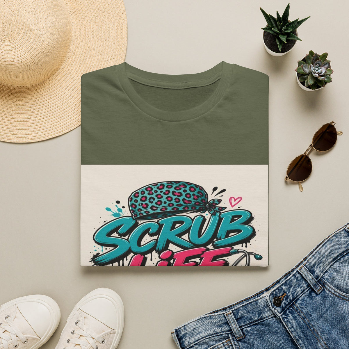 Scrub Life T-Shirt Design Featuring Bold Streetwear Typography- Graphic Tees