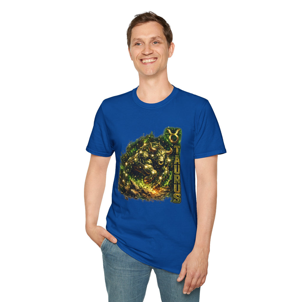 Taurus Zodiac T‑Shirt – Golden Bull Constellation Design