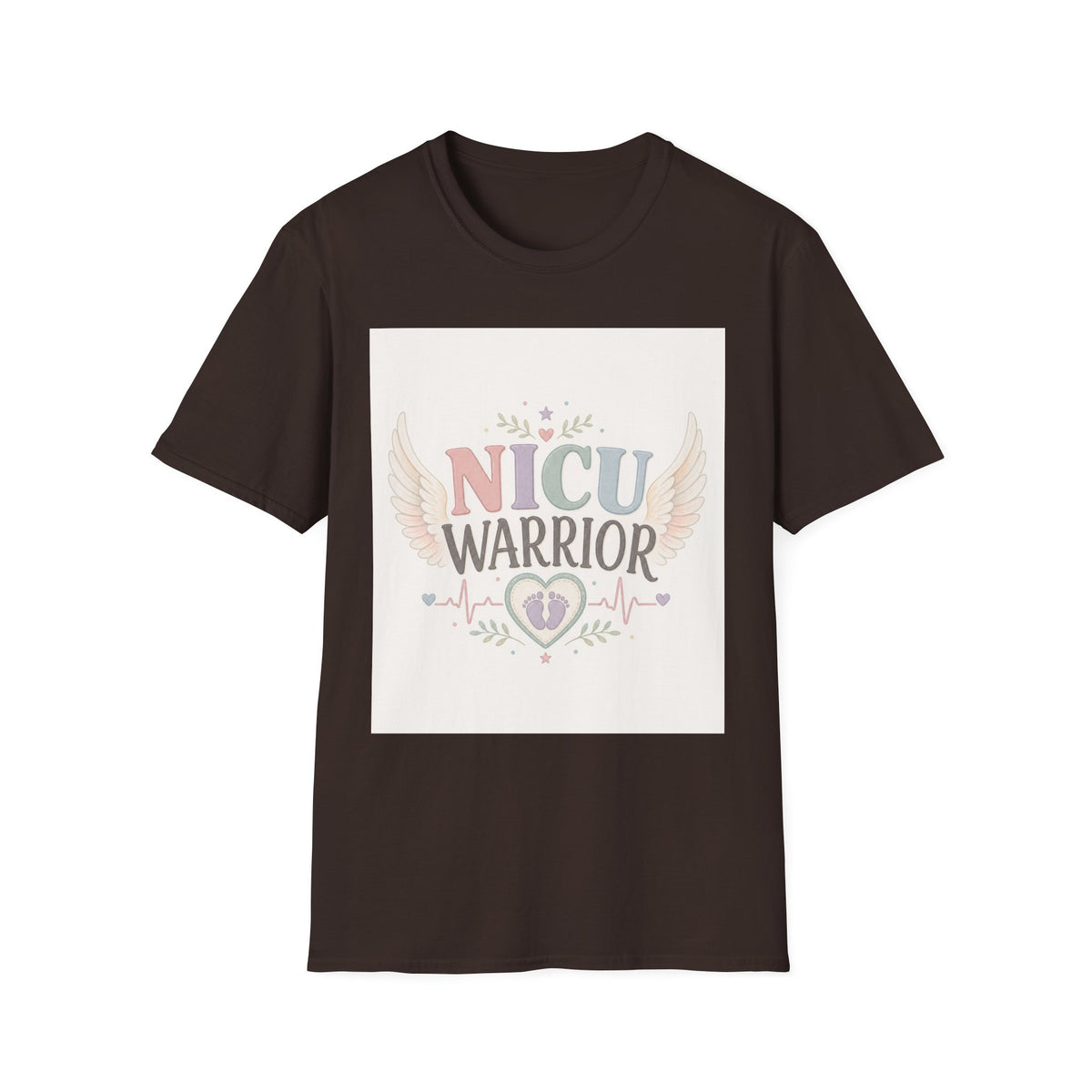NICU Warrior Design With Baby Footprint And Angel Wings