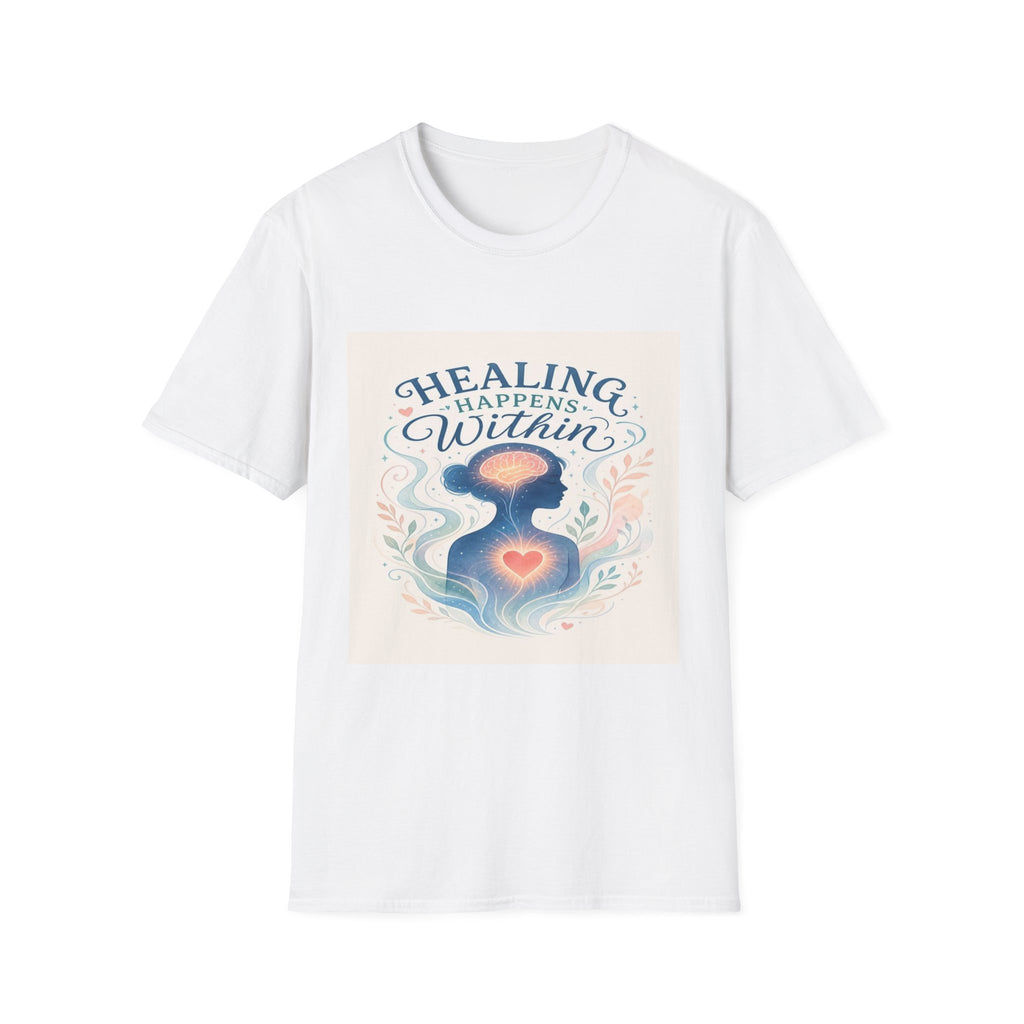 Human Silhouette With Glowing Brain And Heart Design- Graphic Tees