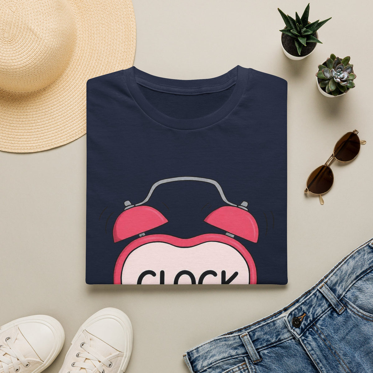 Clock It Alarm-Heart Graphic T-Shirt